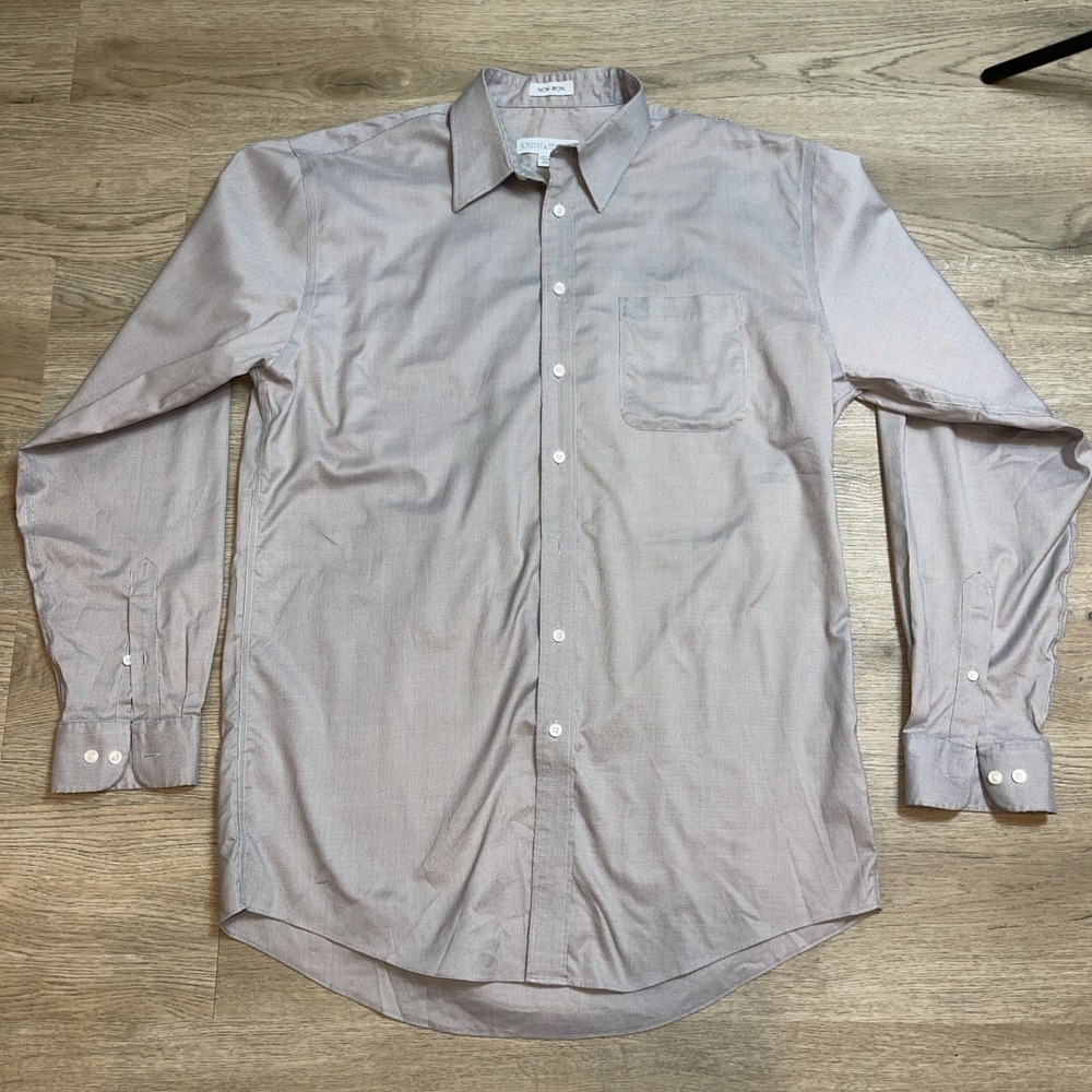 Joseph & Feiss Shirt Mens 36/32 Gray Button Up Long Sleeve Casual Men